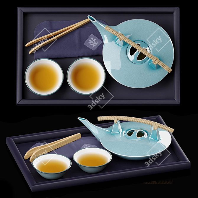 Zen Tea Ceremony Set 3D model image 4