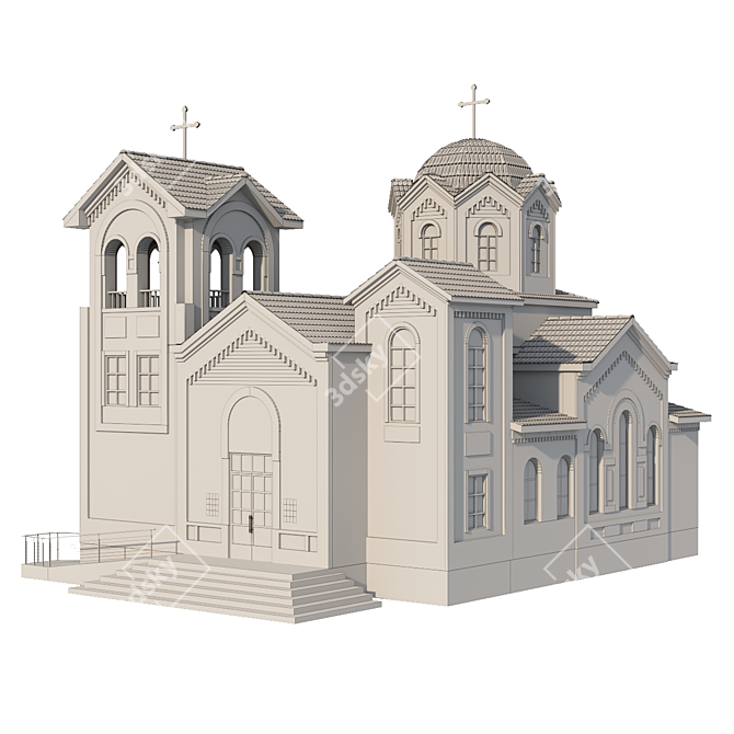 Modern Standard Church 3D model image 4