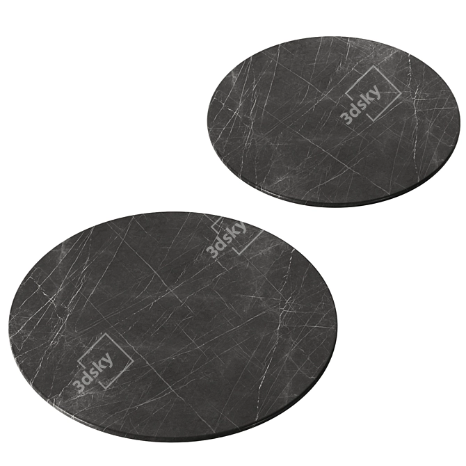 Sleek Metal Stone Doyle Pendant 3D model image 2