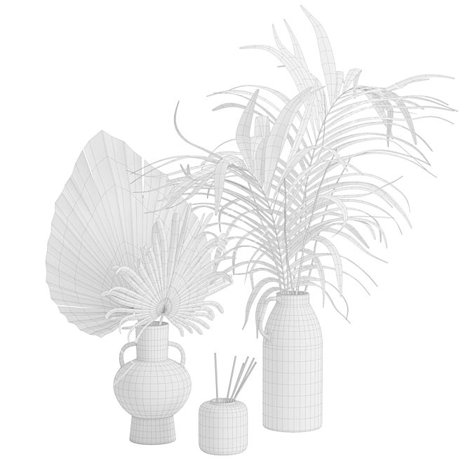 Tropical Dry Leaves Display Set 3D model image 3