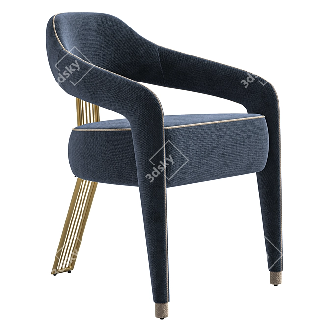 Modern White Boucle Dining Chair 3D model image 2