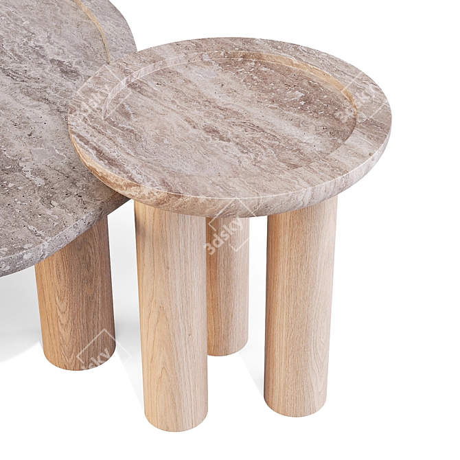 Organic Stone Coffee Table 3D model image 3