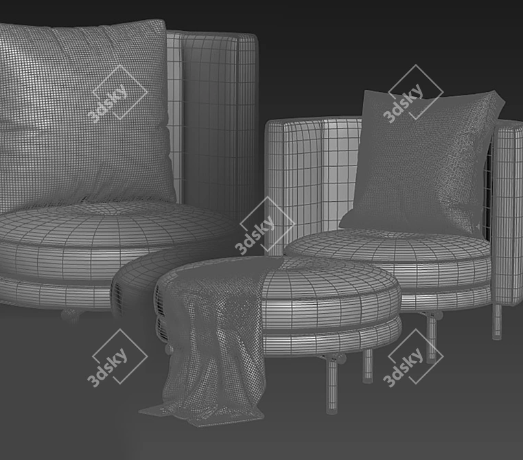 Modern Minotti Torii Sofa 3D Model 3D model image 7