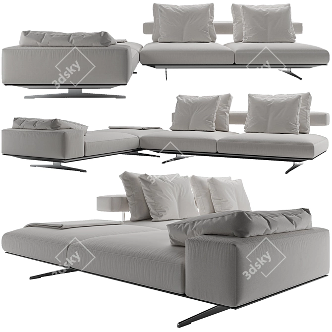 Elegant Flexform Wing Sofa 3D model image 1