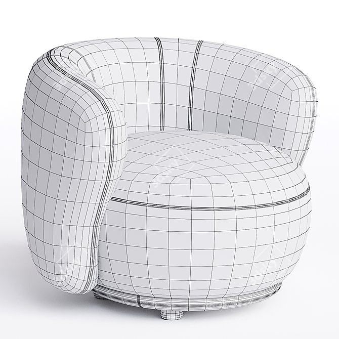 Rene Armchair Meridiani - Contemporary Elegance 3D model image 3