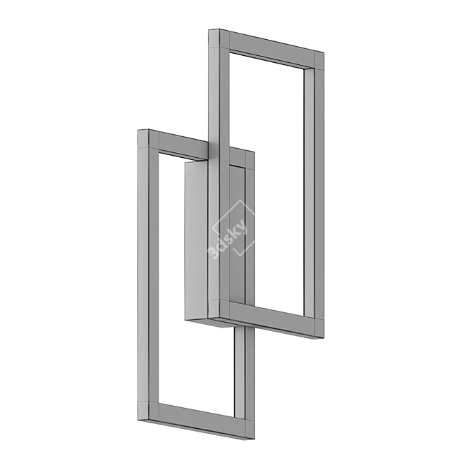 Modern LED Rectangular Ceiling Light 3D model image 3