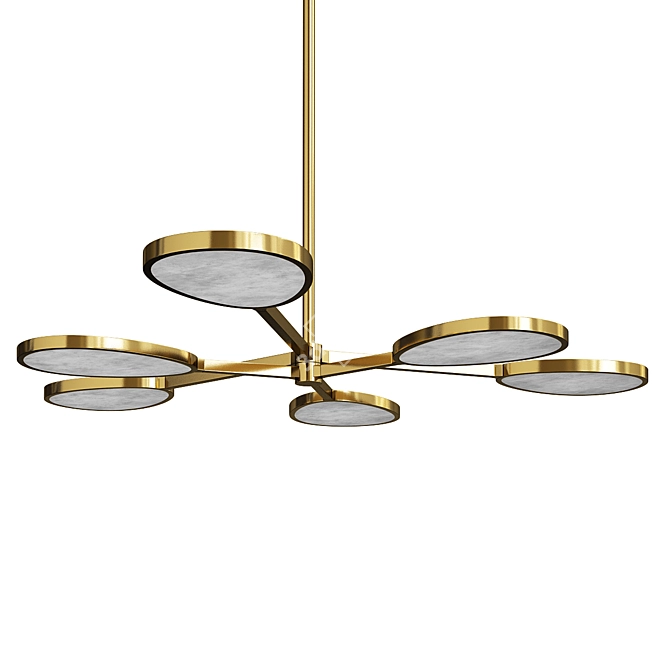 Sleek Patras Chandelier in Chrome 3D model image 1