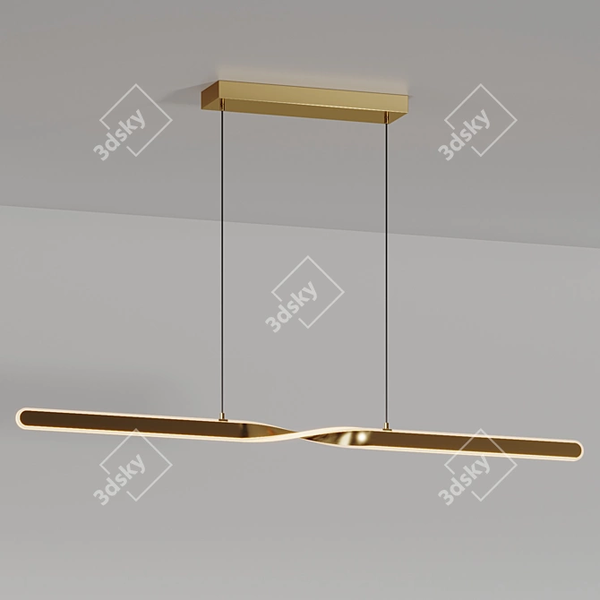 Modern Twist LED Linear Suspension 3D model image 2