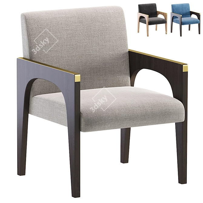 Modern Chair WILLIS by Cazarina 3D model image 1
