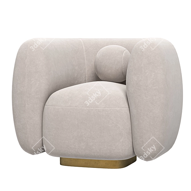 Elegant Swivel Chair Roxy 3D model image 4