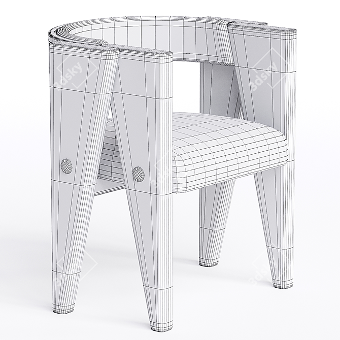 Modish Upholstered Dining Chair Teddy 3D model image 3