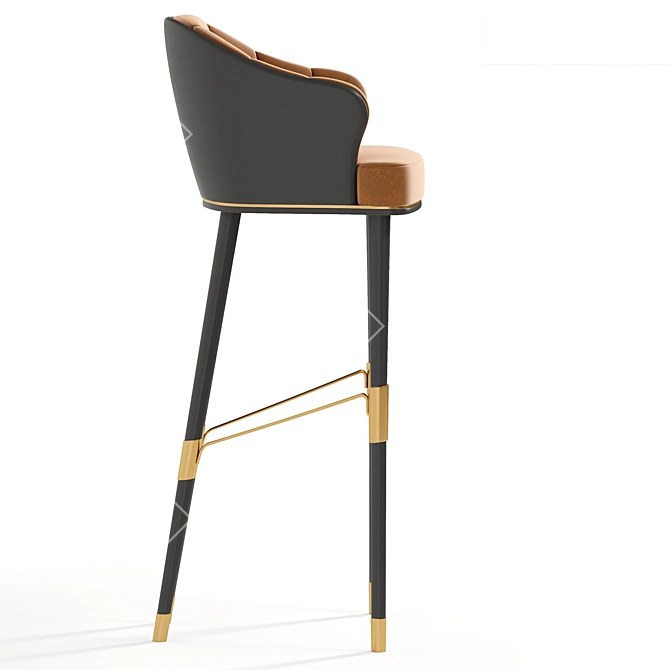 Luxury Mid-Century Bar Chair 3D model image 2