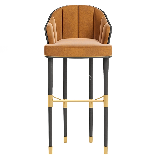 Luxury Mid-Century Bar Chair 3D model image 3