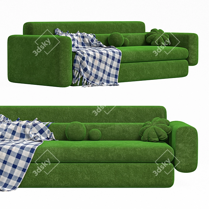 Modern Asymmetrical Sofa Design 3D model image 4