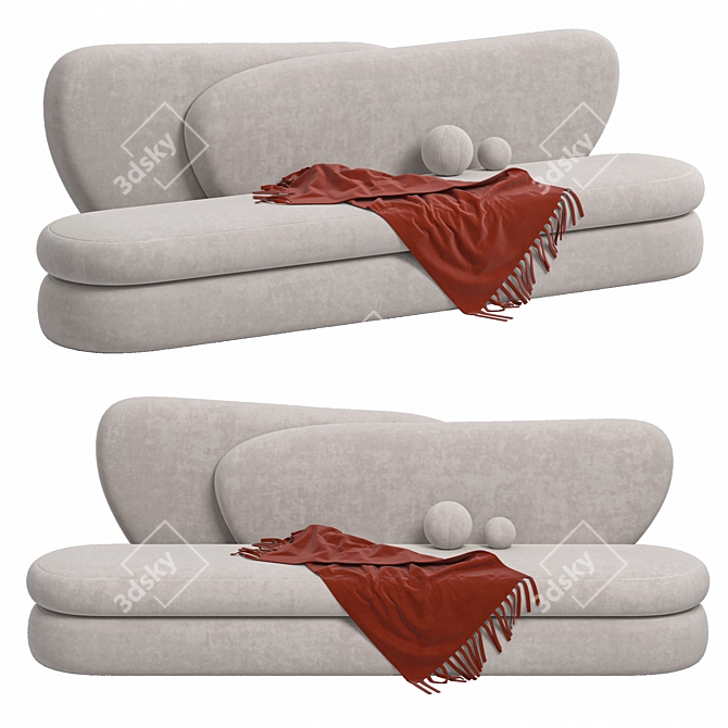 Sleek Curve Sofa, Modern Design 3D model image 3