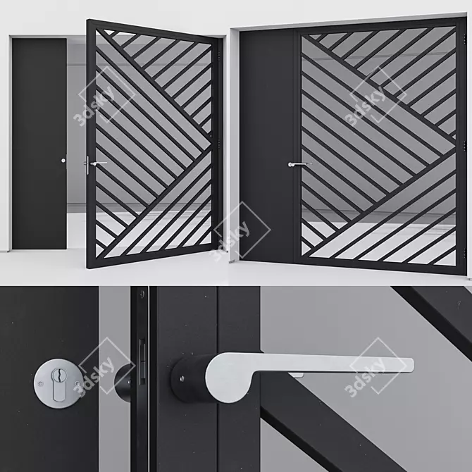 Corona Aluminium Door Model 3D 3D model image 5