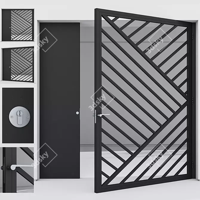 Corona Aluminium Door Model 3D 3D model image 2