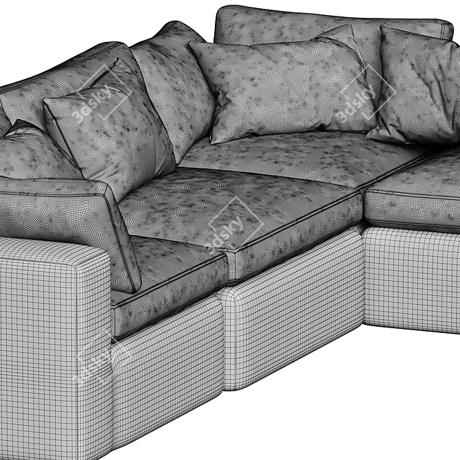 Navy Dream Sectional Sofa Combo 3D model image 3