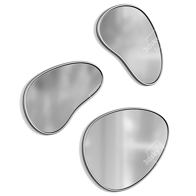 Stylish Hubba Wall Mirror 3D model image 1