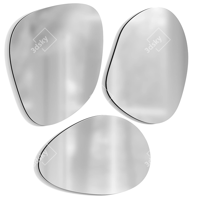 Sleek Mirror Duo Set 3D model image 1