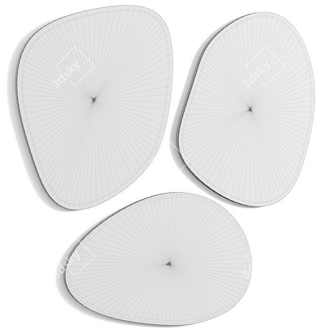 Sleek Mirror Duo Set 3D model image 2