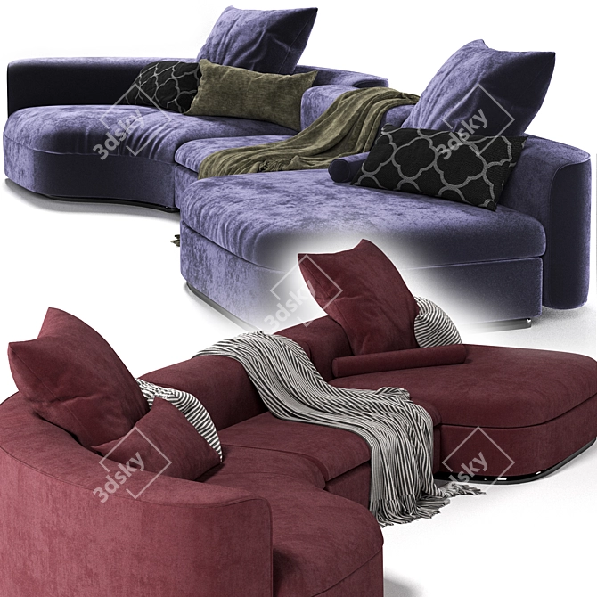 Elegant Baxter Piaf Sofa 2017 3D model image 3