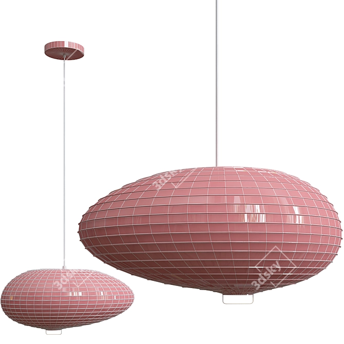 Sleek AKARI Pendant Light 3D model image 3