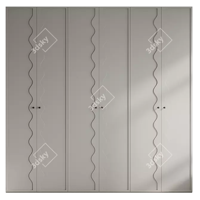 Customizable Wardrobe Wave 3D model image 1