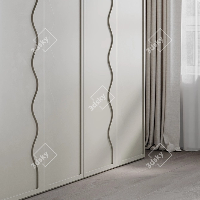 Customizable Wardrobe Wave 3D model image 2