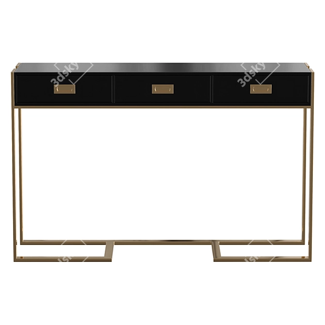 Modern Black Console Entryway Table 3D model image 2