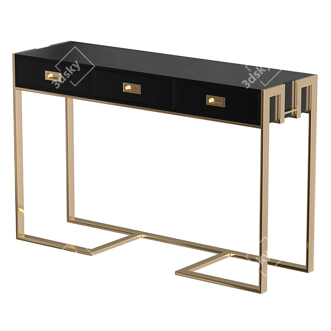 Modern Black Console Entryway Table 3D model image 3