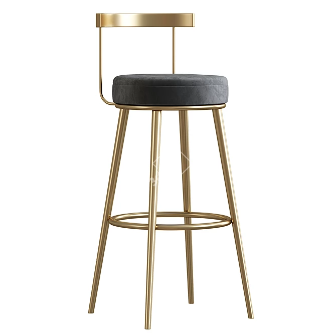 Gold Metal Barstool by Maison Hause 3D model image 1