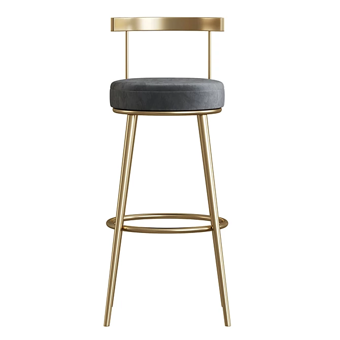 Gold Metal Barstool by Maison Hause 3D model image 2