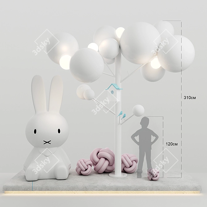 Luminous Bubble Tree Display 3D model image 2