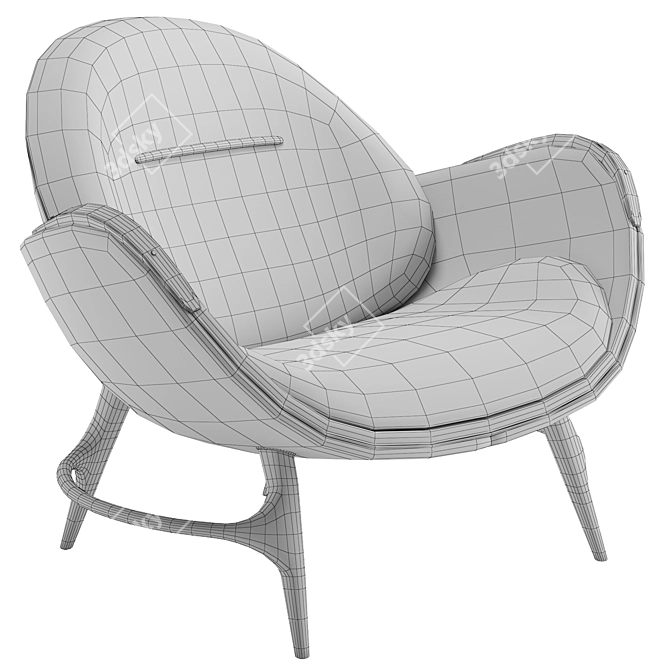 Modern Gryfino Armchair in Slate Grey 3D model image 7