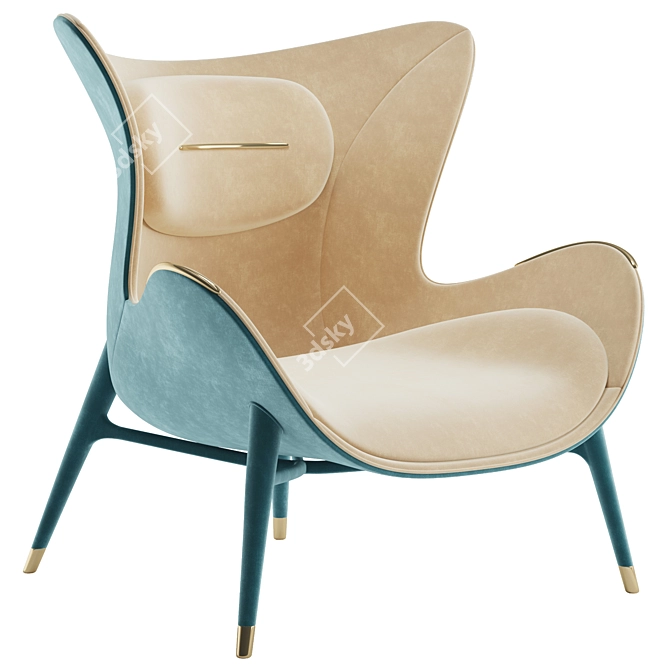  Stylish Wonatti Nazare Armchair 3D model image 1