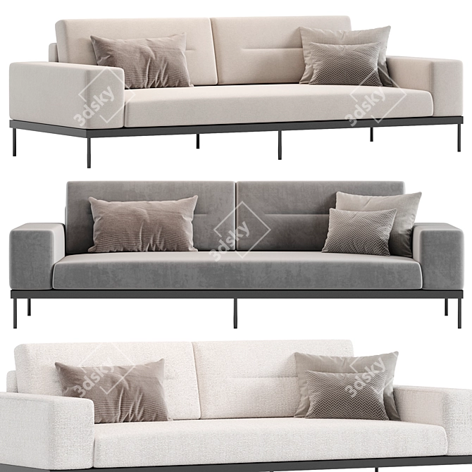 Luxurious Ivory Mauro Sofa 3D model image 1