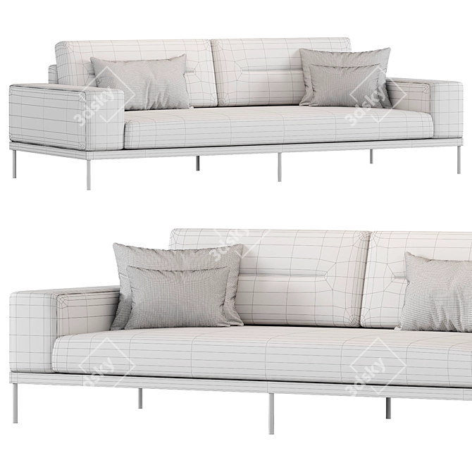 Luxurious Ivory Mauro Sofa 3D model image 3