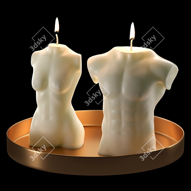 Gendered Figure Candles Set 3D model image 1