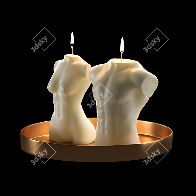 Gendered Figure Candles Set 3D model image 3