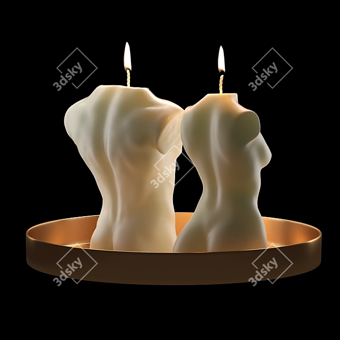 Gendered Figure Candles Set 3D model image 4