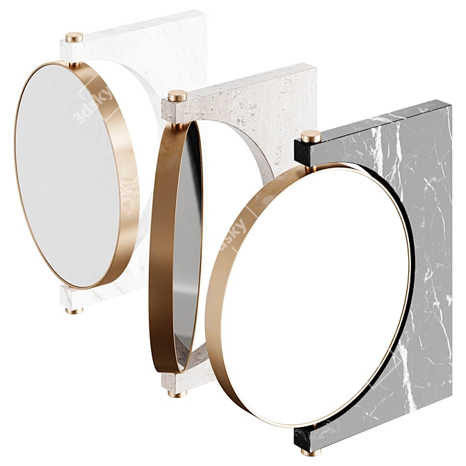Elegant Pepe Marble Wall Mirror 3D model image 2