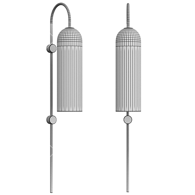 Elegant Delfy Wall Lux Sconce 3D model image 2