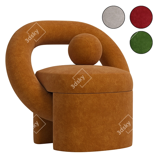 Modern Armchair Design 3D Model 3D model image 1