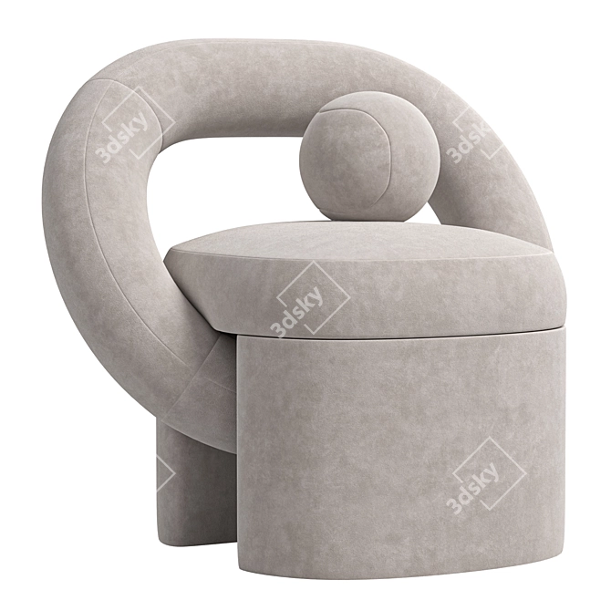 Modern Armchair Design 3D Model 3D model image 2