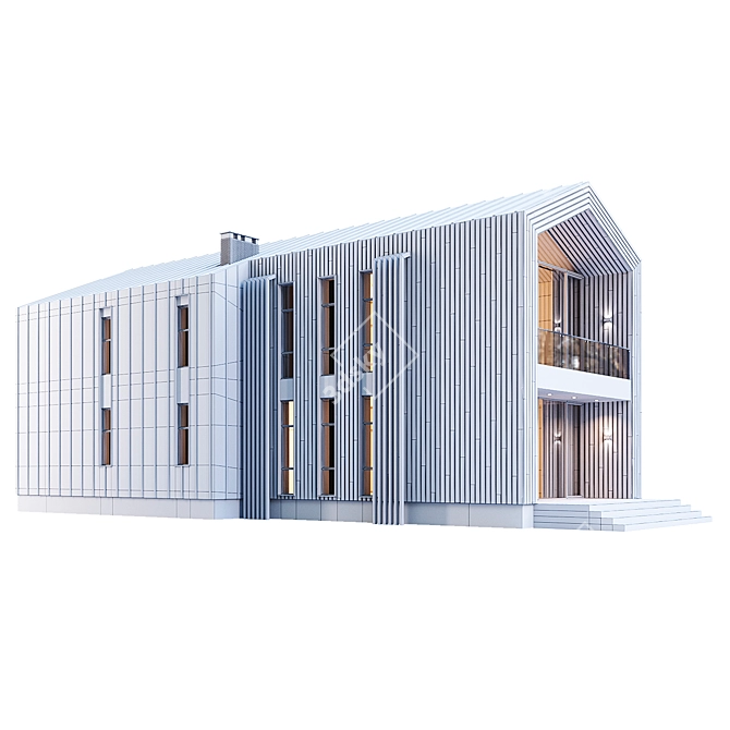 Title: Barnhouse Style Home 3D Model 3D model image 10