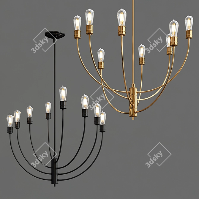 Kichler Hatton 8-Light Chandelier 3D model image 3