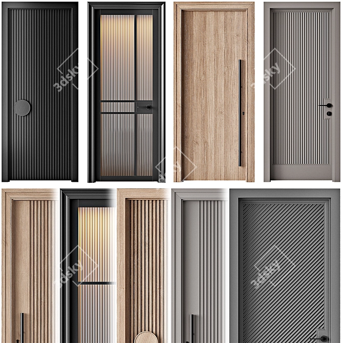 Interior Doors Collection 3D model image 1