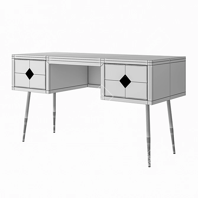 Ivory & Brass Writing Desk 3D model image 2