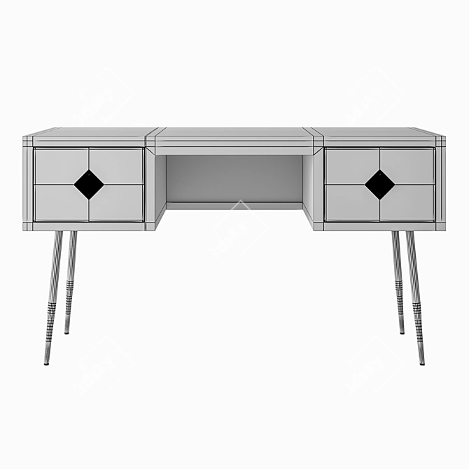 Ivory & Brass Writing Desk 3D model image 4